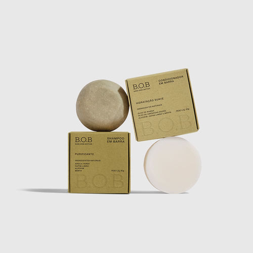 Dupla de Shampoo Purificante e Condicionador Hidratação Suave para Cabelos Oleosos B.O.B