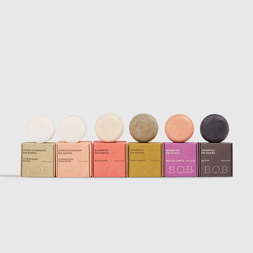 Kit de shampoos e condicionadores em barra Pockets B.O.B