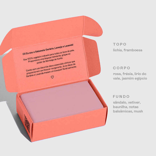Sabonete Gerânio, Laranja e Lavanda